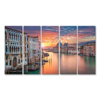 Bild Bilder auf Leinwand Venedig Bild von Canal Grande in Venedig mit Santa Maria Della Salute Basilika Wandbild Leinwandbild Poster