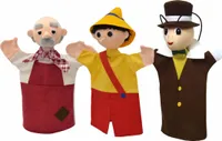 3er Set Handpuppen Pinocchio 18,5 cm Mehrfarbig, 22789C