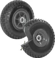 2x Sackkarrenrad Vollgummi 260x85 mm 3.00-4 60mm Nabenlänge Ersatzrad Nabenversatz grau