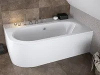 Eckbadewanne Badewanne Avita RECHTS 170X75 mit Füßen und Ablaufgarnitur ( mit Schürze)