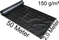 100m² Unkrautvlies 2m x 50m Gartenvlies Unterbodengewebe Unkrautplane Unkrautsperre Unkrautstop