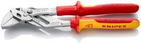 KNIPEX 86 06 250 SB Zangenschlüssel Zange und Schraubenschlüssel in einem Werkzeug isoliert mit Mehrkomponenten-Hüllen, VDE- verchromt 250 mm (SB-Karte/Blister)