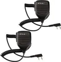 Retevis Funkgerät Lautsprecher Mikrofon 2 Pin Funkgeräte Profi Lautsprechermikrofon Kompatibel RT24 RT24V RT27 Für Jagd und Schießen(2 STK)