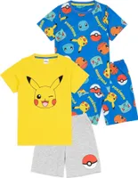 Pokemon - Schlafanzug mit Shorts für Kinder (2er-Pack) NS7565 (134) (Bunt)