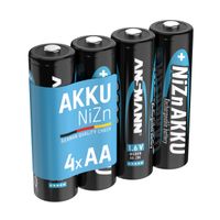 ANSMANN Mignon NiZn Akku AA 1,6V 2500mWh, wiederaufladbare Batterien - 4 Stück