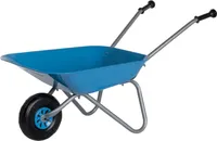 Rolly Toys Metallschubkarre silber/blau ab 2,5 Jahren, Kinderschubkarre, 25 kg