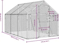 vidaXL Voliéra antracitová 1,79x3x1,85 m Hliník