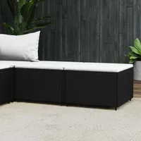 vidaXL Záhradná stolička s vankúšom 2 ks Black Poly Rattan