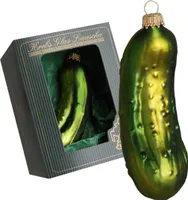 Krebs Glas Lauscha - Weihnachtsdekoration/Christbaumschmuck aus Glas - Weihnachtsbaumanhänger - Motiv: Weihnachtsgurke - Größe: ca. 11 cm