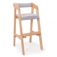 YOLEO hochstuhl, höhenverstellbarer Holzhochstuhl für kinder von 2 bis 12 Jahren, mitwachsender Buchenholz Babystuhl, Stuhl wächst mit dem Baby, zum Essen und Lernen (Natur mit Kissen)