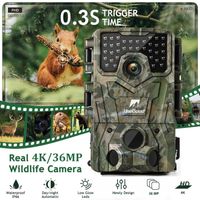 Wildkamera 36MP 4K Wasserdicht Tierkamera mit 32G Speicherkarte 120° Jagdkamera