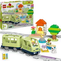 LEGO DUPLO Town Interaktive Abenteuer-Eisenbahn, Spielset mit Lichtern und Geräuschen für Rollenspiele, lässt Kleinkinder ab 2 Jahren Bahnstrecken bauen, Lernspielzeug für Vorschulkinder 10427