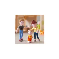 HABA 306145 - Little Friends – Spielset Familie, Biegepuppen & Tiere ab 3 Jahren