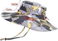 Sonnenhut Herren Damen UV Schutz Sonnenschutz Faltbar Outdoor Safari Hut Wanderhut Gartenhut Fischerhut Buschhut mit Kinnband UPF 50+