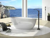 ECOLAM exklusive freistehende Badewanne Standbadewanne Wanne freistehend Mineralguss Goya 160x70 cm + Ablaufgarnitur Click Clack