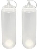 2x Soßenspender Kunststoff 700 ml Ketchup Senf Mayo Quetschflasche Dosierflasche Soßenflasche Saucenspender