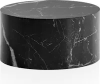 WOHNLING Couchtisch MONOBLOC Schwarz Marmor Optik 60cm Wohnzimmertisch Sofatisch