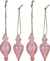 Weihnachtsschmuck in Rosa, aus Glas in 9 cm als Christbaumdeko