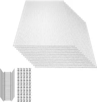 YUENFONG Polykarbonátové priehľadné komorové panely pre skleníkové dutinové stenové panely Skleníkový panel so 14 kusmi 605 x 1210 x 4 mm 10,25 m²