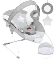 MoMi TULI Babywippe - 3 Vibration, 8 Melodie, Spielzeug-Stirnband, Leicht 1.7kg - Grau