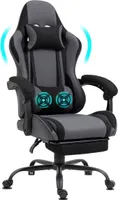 Homimaster Gaming Stuhl, Ergonomisch mit verstellbare Lendenkissen,  Kopfkissen und Armlehnen, Wippfunktion, bis zu 150 kg für 110,48 EUR inkl.  VSK #DE