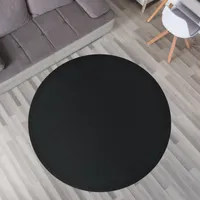 TT Home Krabbelmatte Babyzimmer Teppich Spielmatte Kinder Unifarben Rutschfest Flauschig Größe 200 cm Rund