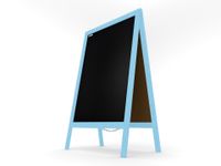 ALLboards Kundenstopper mit blauem Holzrahmen 118x61cm, Werbetafel, Gehwegaufsteller, Aufsteller, Straßenreiter, Kreide