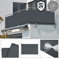 Balkonsichtschutz grau/weiß gestreift Polyethylen Sichtschutz 600x90cm
