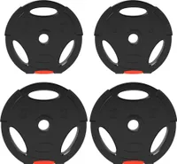 SPORTNOW sada 4 činek, 2 x 5 kg/7,5 kg závaží, sada činkových desek, činkové desky pro 2,5 cm činkovou tyč, Ø 30 mm otvor, černá barva