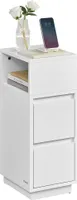 VASAGLE Nachttisch, schmal, Beistelltisch mit 2 Schubladen, offenes Fach
