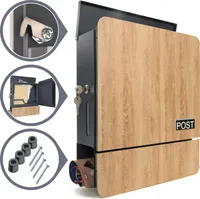 Verda Briefkasten Postkasten Wandbriefkasten Zeitungsrolle mit Holzoptik SN3639