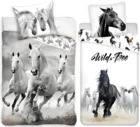 Wildpferde - 2 x Pferde-Bettwäsche-Set Wendemotiv, 135x200 & 80x80