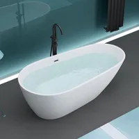 Mai & Mai freistehende Acryl-Badewanne 167x84x56cm Oval Design Standbadewanne Weiß inkl. Push-Open Ablaufgarnitur V506OA neu