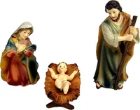 Krippenfiguren Hl. Familie,. Markus Krippe 12 cm.  aus Polyresin, bemalt.