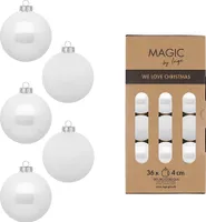 Weihnachtskugeln Glas 4cm 36 Stück - Pure White