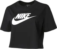 Nike W Nsw Tee Essntl Crp Icn Ftr Black/White Black/White L