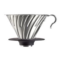 HARIO Drip V60-02 - Edelstahl Kaffee Dripper / Kaffeefilter mit Ständer