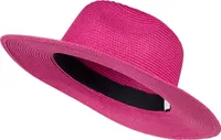 styleBREAKER Damen Panama Sonnenhut aus Papierstroh | Faltbarer Knautschhut mit breiter Krempe | Sommer Fedora Hut für Strand und Festival