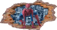 Wandtattoo Mauerloch WL03 Spiderman 100x53cm Wohnzimmer Kinderzimmer Küche Esszimmer Vintage Old School Aufkleber Folie