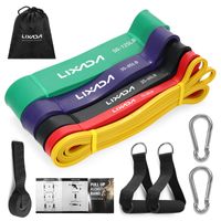 LIXADA 5 Packs Pull Up Assist Türanker Set Resistance Loop Türanker Powerlifting Dehnungsbaender mit Türanker und Handgriffen