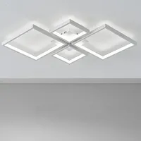 Deckenleuchten, LED, 48W Deckenlampe, 3000-6500K, 3840LM, Warmweiß, Fernbedienung, Wohnzimmer-Leuchte, für Schlafzimmer, Küche, Flur, 95×68×5 cm