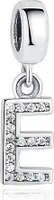 PANDACHARMS Anhänger Charm Buchstabe E, 925er Sterling Silber, passt zu Pandora