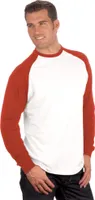 QUALITYSHIRTS Langarm Baseball Shirt - Gr. XL - weiß / rot