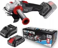 GRAPHITE Szlifierka Kątowa Akumulatorowa 125mm Bezszczotkowa + Bateria 2Ah + Ładowarka Zestaw