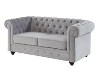 Sofa 2-Sitzer - Samt - Hellgrau - CHESTERFIELD