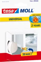 tesamoll Zugluftstopper Universal Tür (1 x 1 m) - Profil: 38 mm x 20 mm - weiß