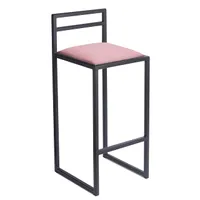 Loris Taboret barowy z oparciem  84 cm - Metalowy stołek barowy - Na zewnątrz - Czarny - Wysoki