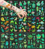 Dětské tetování, 15 listů Animal Transport Jednorožec Sada dočasného tetování, Dětské tetování Glow in the Dark, Dětské tetovací samolepky pro děti Hrající si dětské narozeninové párty tašky (HD/Kl/Mry)