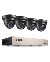ZOSI FHD Video Überwachungssystem 8CH H.265+ 1080P DVR mit (4) 2MP Außen Dome Überwachungskamera ohne Festplatte