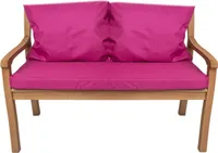 Poduszki na ławkę ogrodową ,Siedzisko 130x60x7 + oparcie 2x 56x50cm| Poduszki na huśtawkę dla 2 osób| Zestaw poduszek zewnętrznych różowy